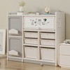 Toy Storage Organizer with Storage Bins, Multilayer Storage Organizer Children Floor Shelf Building Blocks Toy Picture Book Clutter Storage Cabinet - 4 of 4