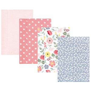 Luvable Friends Hudson Baby Flannel Burp Cloths 4pk Set - 1 of 2