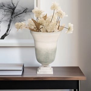 Glass Vase with Marble Base - Handcrafted Metal & Glass Decorative Accent, Elegant Glam Design for Home, Office, Bedroom, or Living Room - 1 of 4