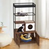 Cat Litter Box Cabinet with Shelves, Hanging Bed, and Play Features - Multi-Level Cat House - 3 of 4