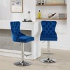 TiramisuBest Set of 2 Golden Velvet Swivel Bar Stools, Adjustable Height 27-35", Modern Tufted Upholstered Chairs with Back for Kitchen (Beige) - 2 of 4