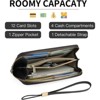 Clotth Vegan Leather Womens Wallet - RFID Blocking Large Capacity - Ladies Zip Around Clutch with Detachable Wristlet, for Daily Use,Travel - 4 of 4