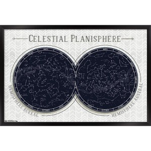 Trends International Celestial Planisphere Framed Wall Poster Prints - 1 of 4
