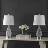(Set of 2) 22.25" Lily Midcentury Modern Iron LED Table Lamp with USB Charging Port Clear - JONATHAN Y: Bedside, Empire Shade - 4 of 4