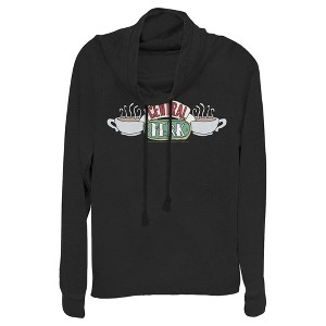 Juniors Womens Friends Classic Central Perk Logo Cowl Neck Sweatshirt - 1 of 4