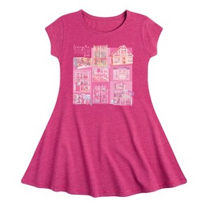 Girls' - Barbie - Living the Dream Fit & Flair Cap Sleeve Dress - 1 of 2