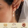 14K Gold Plated Pearl Drop Earrings, Hypoallergenic Cubic Zirconia Bridal Wedding Earrings for Women - 4 of 4