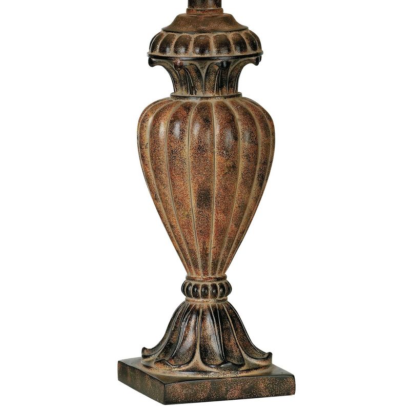 Regency Hill Traditional Table Lamp Urn 25.5" High Two Tone Bronze Off White Bell Shade for Living Room Family Bedroom Bedside Nightstand, 5 of 8