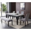 6pc Napoli 64" Marble Top Dining Set Gray - Steve Silver Co. - 2 of 4