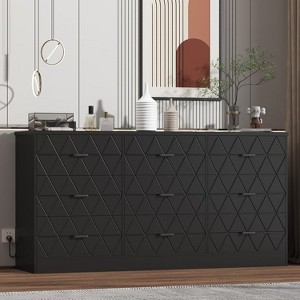 9-Drawer Dresser with Power Outlet & USB, Modern Wooden Chest of Drawers for Bedroom, Closet, Living Room, Hallway - 1 of 4
