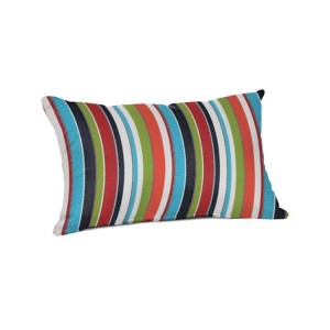 Casual Cushion Stripe Sunbrella Fabric 1-Piece Indoor/Outdoor Lumbar Pillow, 19"W x 12"L - 1 of 4