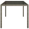 vidaXL Patio Table, 59.1"x35.4"x29.5" Tempered Glass and Poly Rattan Gray - 4 of 4