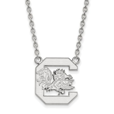 Black Bow Jewelry 14k White Gold South Carolina Gamecocks NCAA Necklace 18 Inch