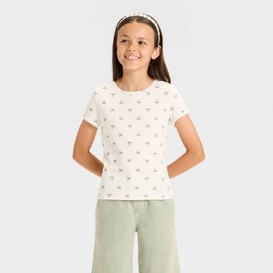 Girls' Short Sleeve Fitted T-Shirt - Cat & Jack™ - 1 of 3
