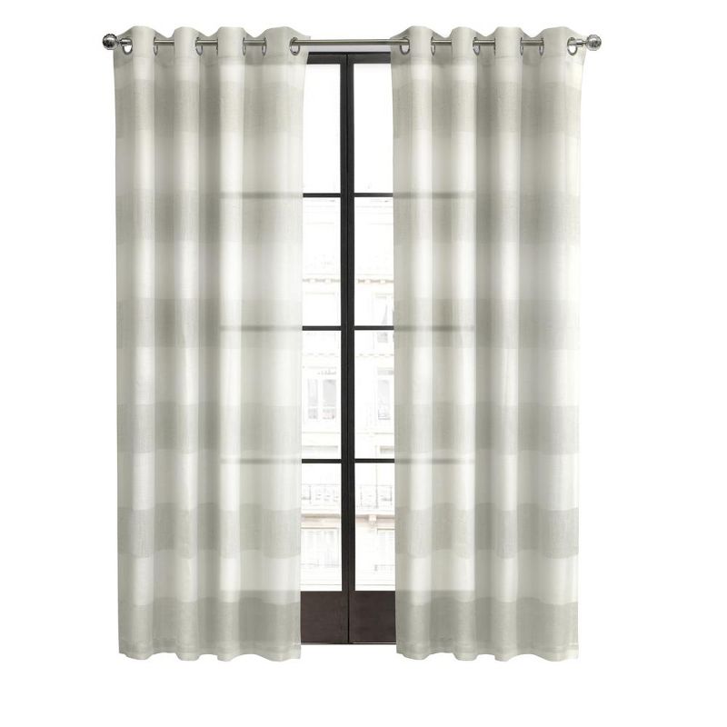 Habitat Paraiso Eclectic Smooth Textured Brighten Space Sheer Panel Grommet Curtain Panel Ivory Grey, 2 of 6
