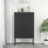 vidaXL Highboard Black Steel Medium Highboard Cabinet Rectangular - Black 31.5" x 13.8" x 53.1" - 2 of 4