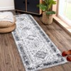 2'x6' Washable Large Non Slip Living Room Rugs, Soft Low Pile Bedroom Dining Room Carpet, Large Stain Resistant Home Decor Rugs, Gray - 2 of 4