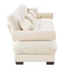 130"Extra Large 3 Seat Modern Velvet Sofa, Oversize Sofa, Clould Like Comfortable Seat and Back Support, Cream - 4 of 4