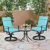 Aoodor Outdoor High Back Dining Chair Cushion Set, Water Proof & Stain Resistant, Polyester Fabric Cover with Ties and Zipper, Set of 2 - 2 of 4