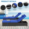 Set of 2 Outdoor Adjustable Wicker Lounge Chairs with Soft Cushions, Chaise Recliner for Garden, Pool, Deck – Gray and Taupe - 4 of 4