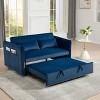 NicBex 3 in 1 Convertible Sofa Bed Loveseat Couch with Pull Out Bed & Side Pockets,Upholstered Velvet Sleeper Sofa for Living Room,Bedroom - 2 of 4
