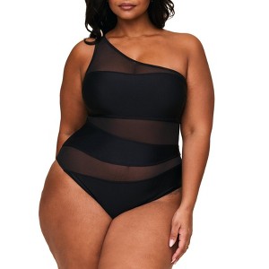 Adore Me Women's Kimora One Piece Swimwear 2X / Jet Black. - 1 of 4