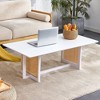 NicBex Simple Natural Solid Wood Coffee Table with Rattan Woven layer,Chinese Style Tea Table,Center Table for Living Room - 2 of 4
