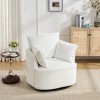 Swivel Barrel Accent Chair,33.85" Modern Upholstered Lounge Chair with Metal Base for Living Room or Bedroom-Baofuwish - 2 of 4