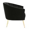 NicBex Velvet Accent Chair,Upholstered Living Room Chairs with Pleated Waves Backrest and Metal Legs,Modern Armchair,Club Chairs for Living Room - 3 of 4