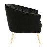 NicBex Velvet Accent Chair,Upholstered Living Room Chairs with Pleated Waves Backrest and Metal Legs,Modern Armchair,Club Chairs for Living Room - image 3 of 4