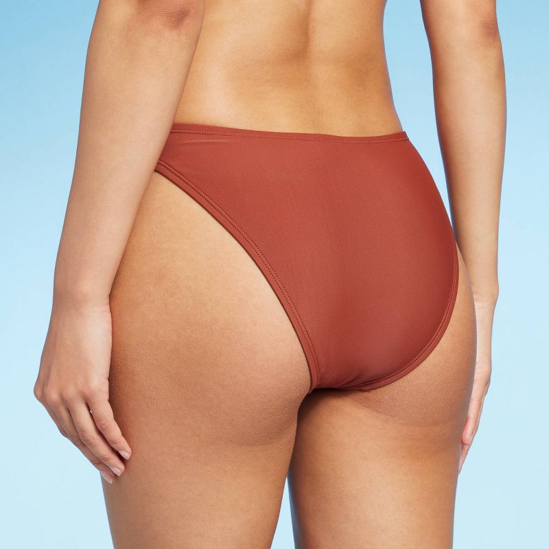 Women's Scoop Front High Leg Extra Cheeky Bikini Bottom - Wild Fable™ Brown, 3 of 7
