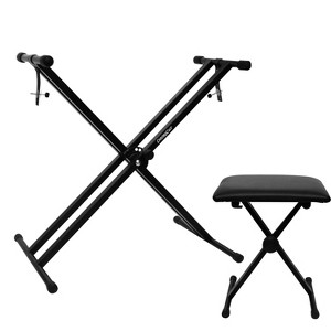 ChromaCast Universal Padded Piano Seat with Double Braced Electronic Keyboard Stand - 1 of 4