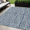 Navy Blue And Ivory Striped Washable Indoor Outdoor Area Rug - 2 of 4