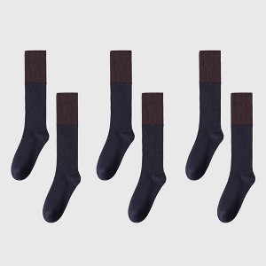 Anna-Kaci Women's 6pk Ribbed Slouch Socks - Cozy Mid-Calf Socks for Casual & Lounge Wear - 1 of 4