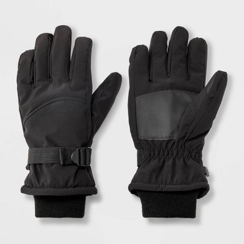 Hysafety Leather Ski Gloves Mens PU Thinsulate Great Grip For Warmness