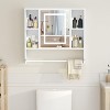 MaseiKar Bathroom Wall Cabinet with Mirror, Mirrored Over The Toilet Storage Cabinet with Adjustable Shelves, White - 4 of 4