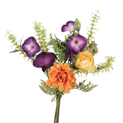 Artificial Petunia/Mum Plant (7") Orange - Vickerman