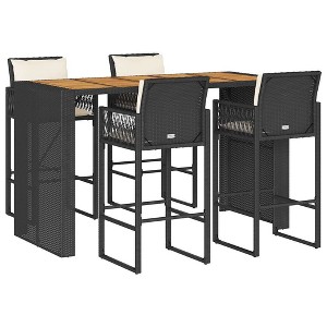 vidaXL Garden Bar Set - Black, Cream White, 72.8" 4-Piece - 1 of 4