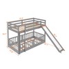 NicBex Twin Over Twin Bunk Bed with Guardrail,Loft Bed with Convertible Ladder and Slide,Modern Bunk Beds,Noise Reduced Bunk Beds for Bedroom - 3 of 4