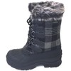 Women's Winter Boots Flannel Plaid Insulated Fur Warm Snow Boots-Black - 2 of 3