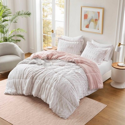 Blush Full Faux Fur Reversible Bedspread Set