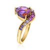 Ross-Simons Purple Turquoise and 0.25 ct. t.w. Multi-Gemstone Ring in 18kt Gold Over Sterling - 3 of 4