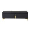 Elegant Upholstered Storage Ottoman Bench with Metal Legs, Storage Bench for Bedroom, Living Room-Maison Boucle - 4 of 4