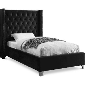 Meridian Furniture,Aiden Velvet Bed - 1 of 4