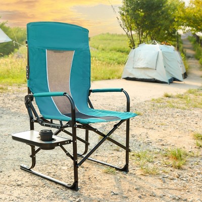 1 Piece Heavy Duty Camping Directors Chair,Oversized Portable Folding Chair with Side Pocket,Portable Camping Chair for Beach,Fishing-Coolbibila
