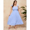 Coolmee Women's Summer Flying Sleeves Maxi Dress Square Neck Smocked Tiered Ruffle A Line Long Flowy Beach Dresses - 4 of 4