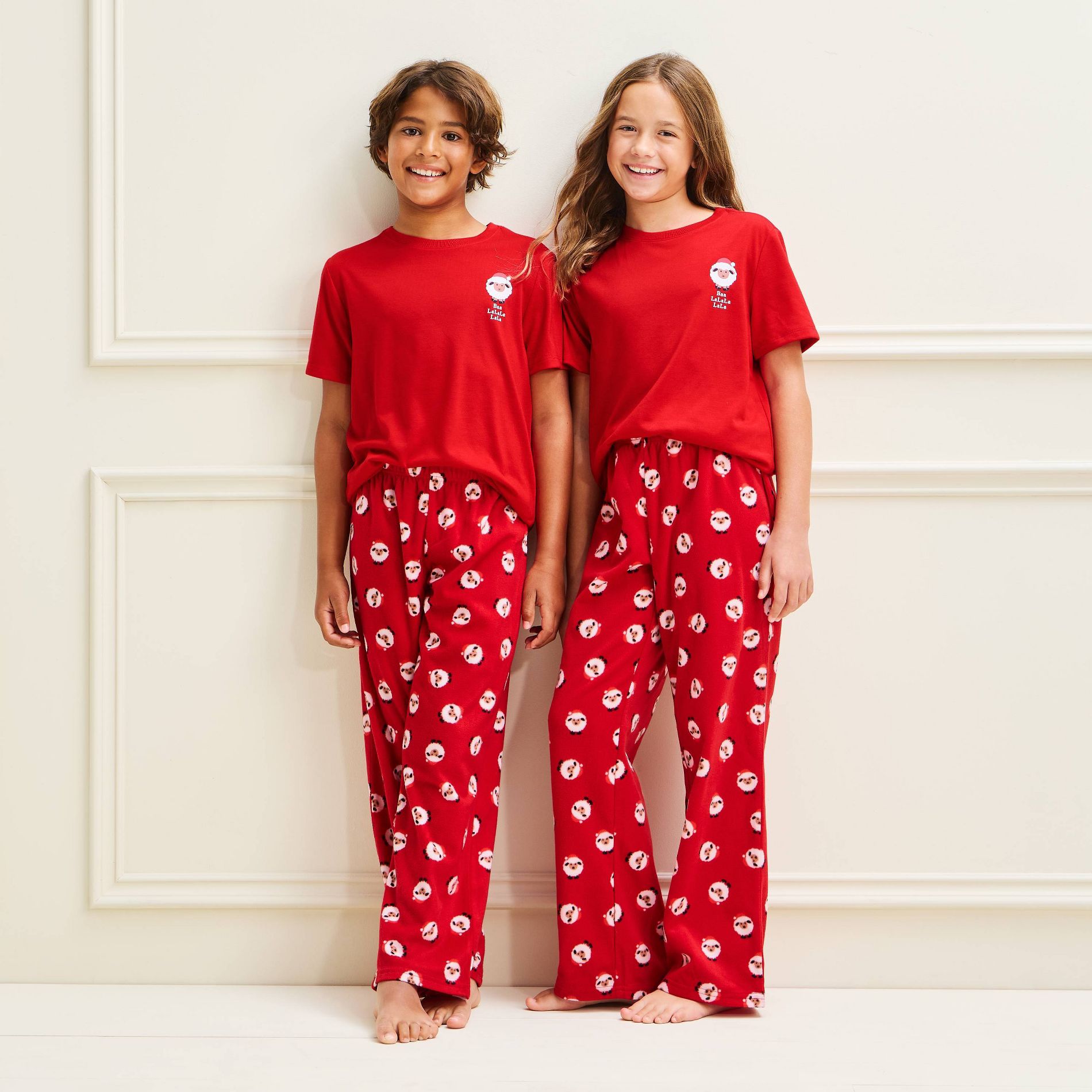 Kids' Holiday Sheep Matching Family Cotton Pajama T-Shirt - Wondershop™ Red