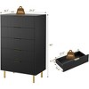 Modern 5/6 Drawer Dresser, Stylish Wood Chest with Gold Handles, Large Storage Drawers, Elegant Organizer for Bedroom, Living Room, Entryway - 2 of 4