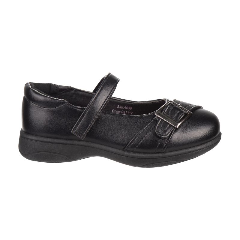 Petalia Girls' Tween Strapped Buckle Accent School Shoes, 2 of 8