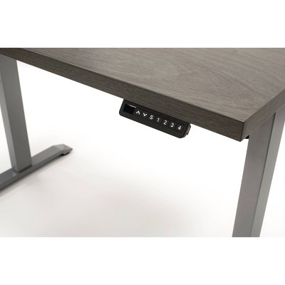Viviana Contemporary Electric Lift Sit-Stand Desk in Gray and Silver